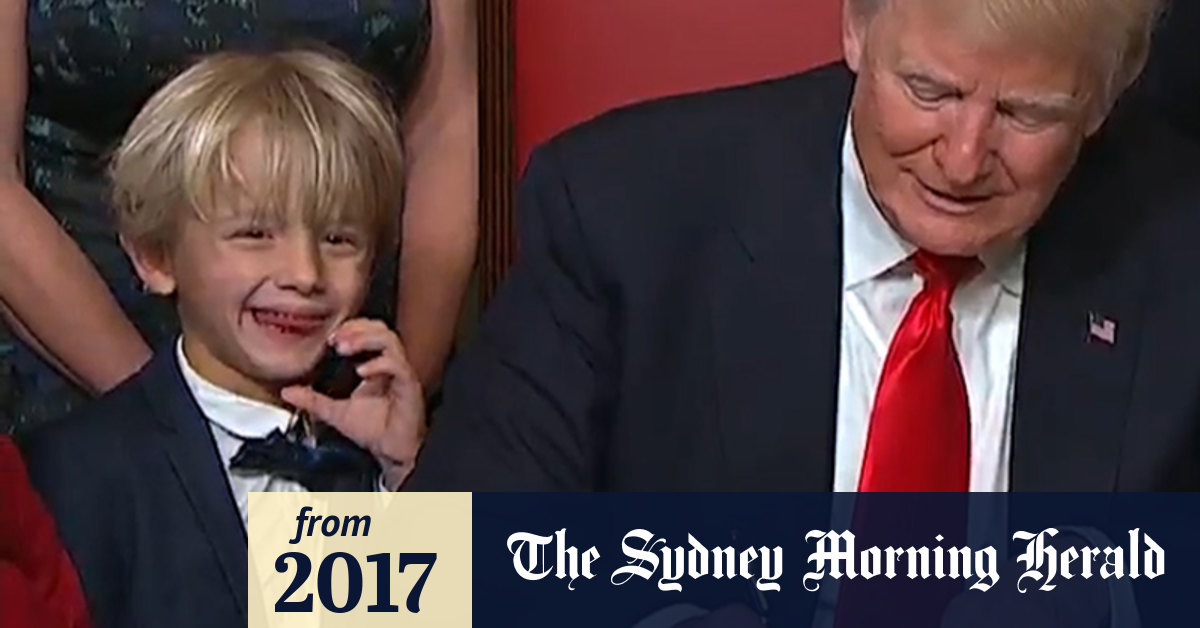 Video Trumps Grandson Steals The Show 